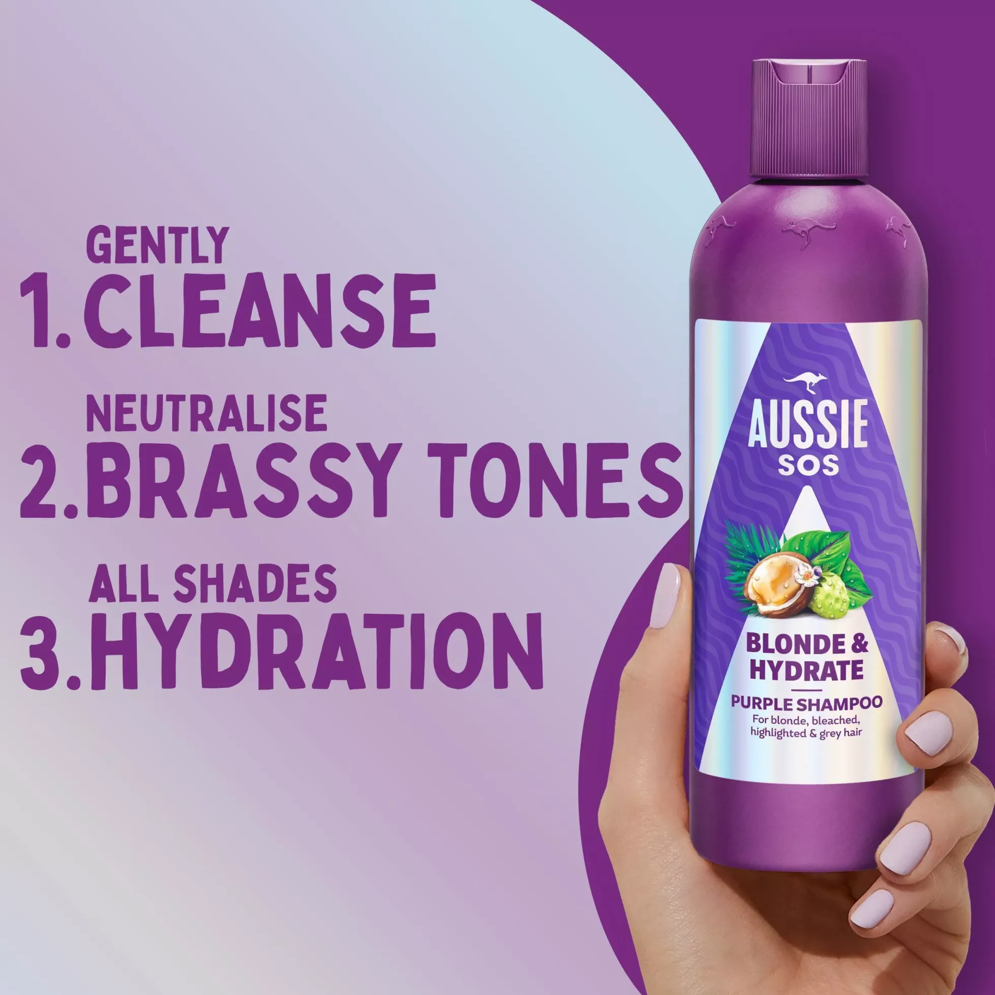 Aussie SOS Blonde & Hydrate Purple Shampoo 300 ml