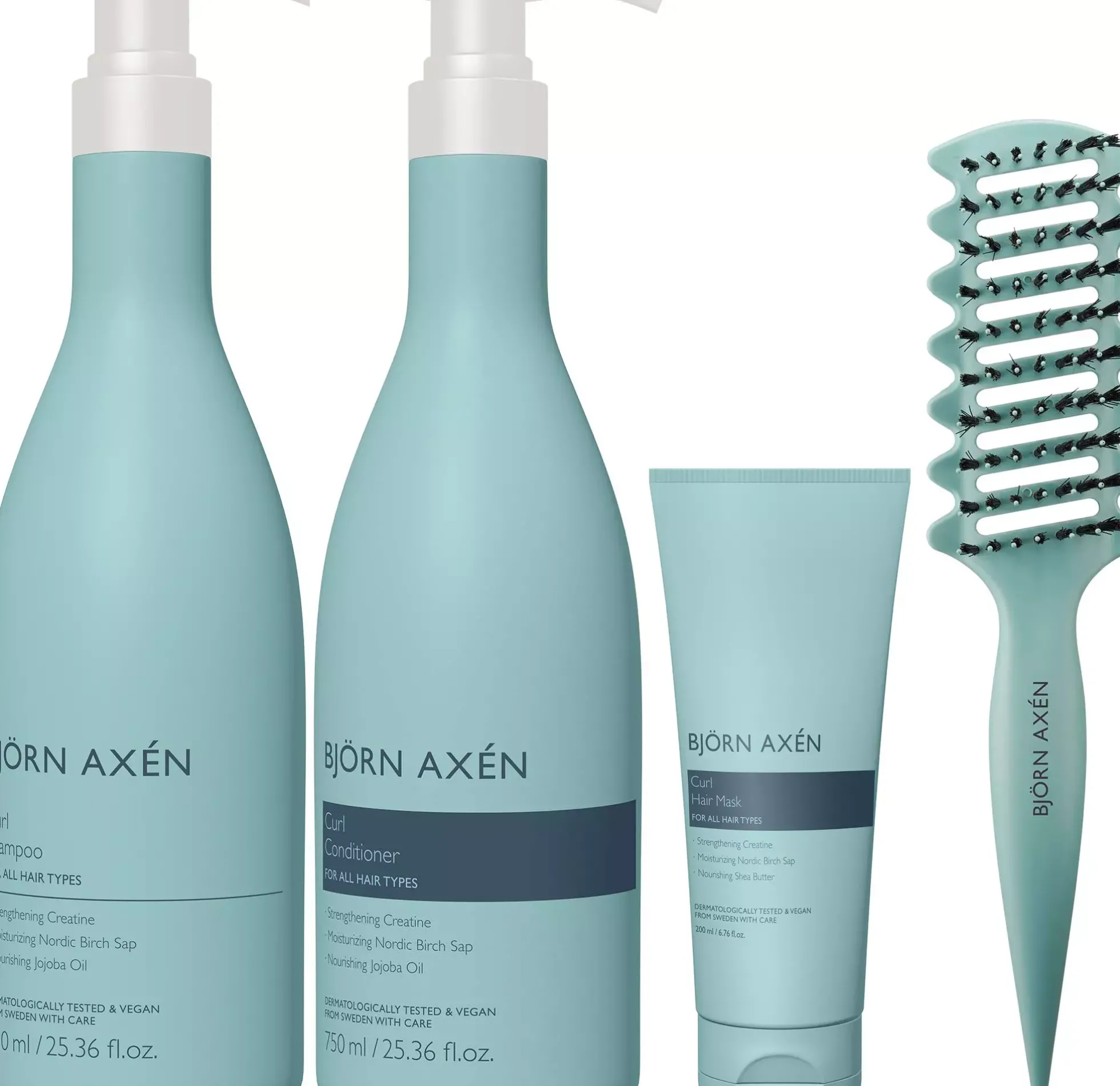 Björn AxénCurl Bundle Shampoo 750 ml & Conditioner 750 ml & Hair Mask 200 ml & Curl Brush
