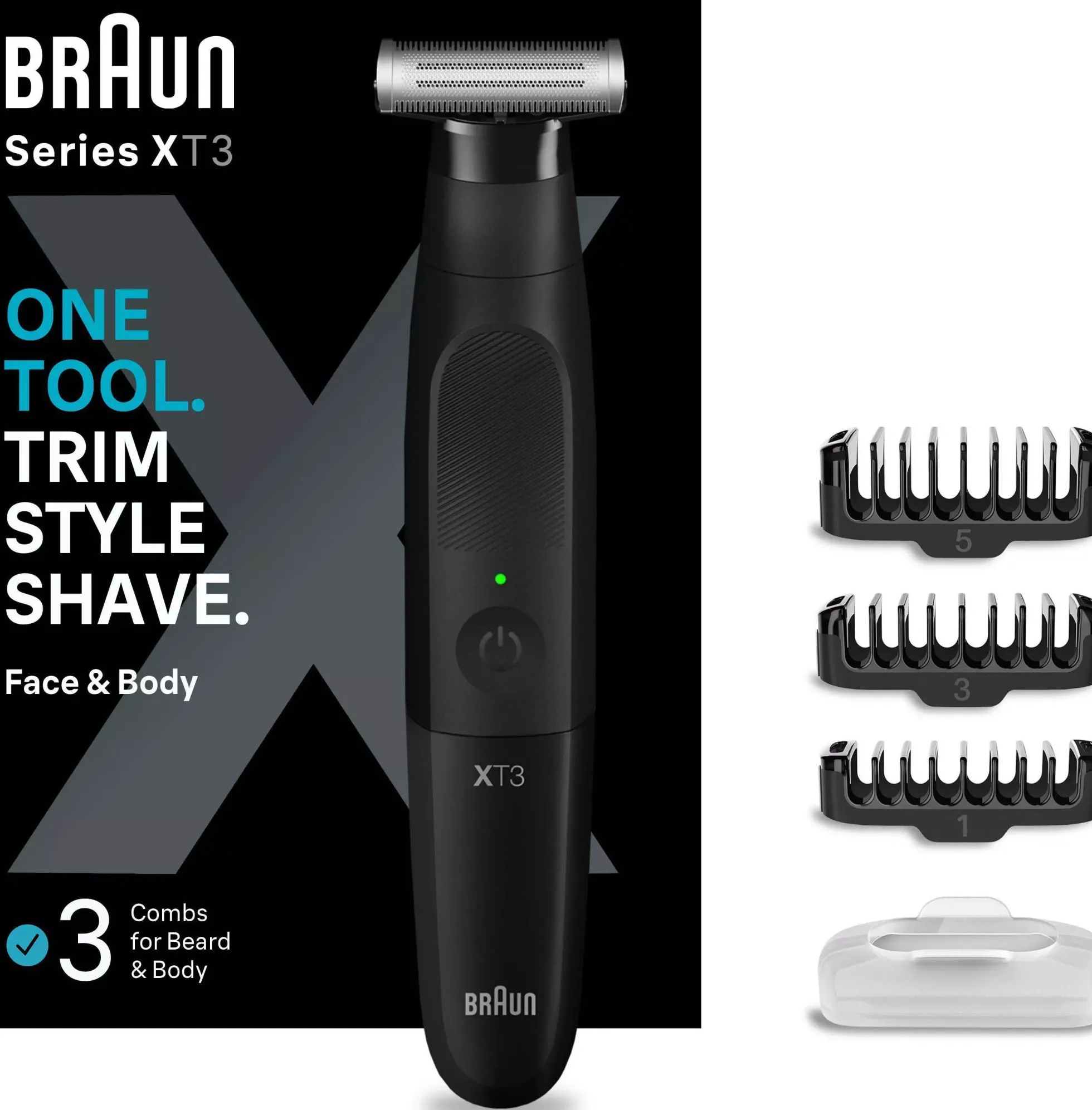Braun Series X Beard Trimmer For Facial Hair Removal XT318