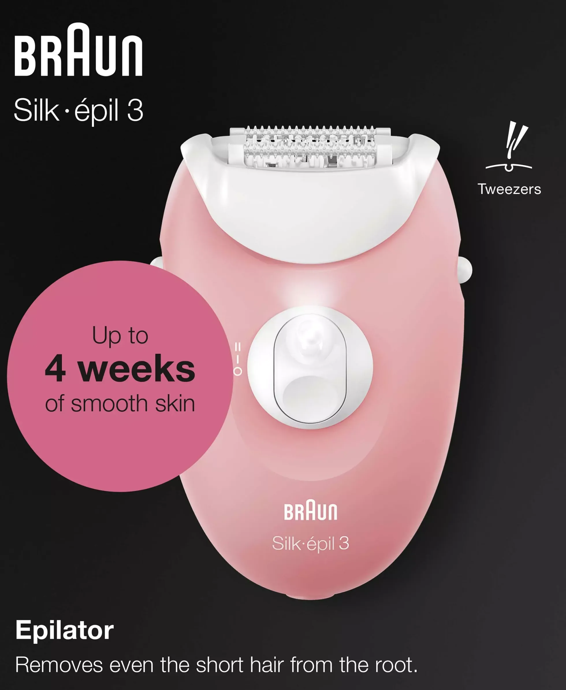 Braun Silk-épil 3 3-176 Epilator Pink/White