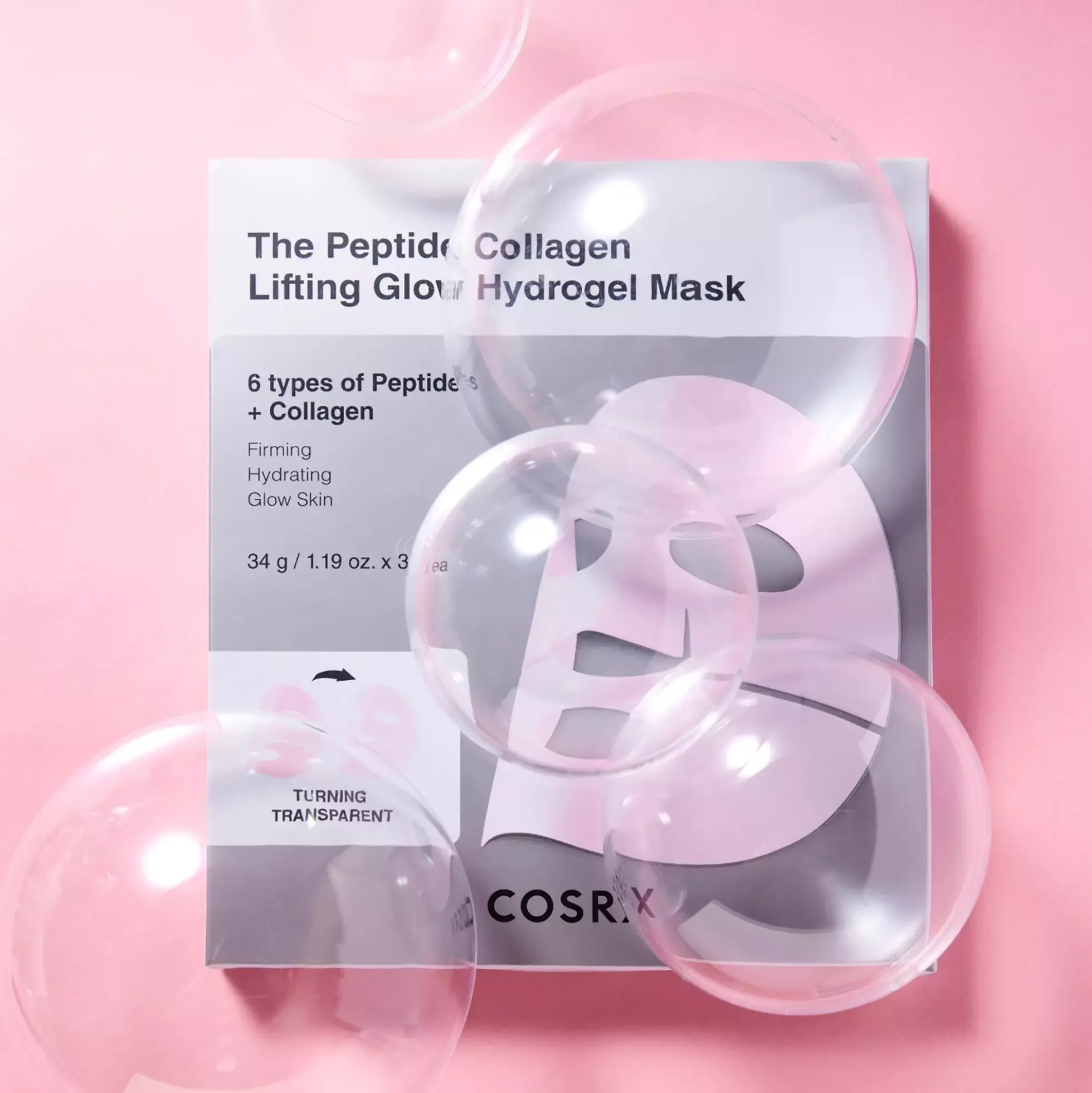 COSRX The Peptide Collagen Lifting Glow Hydrogel Mask 3 st