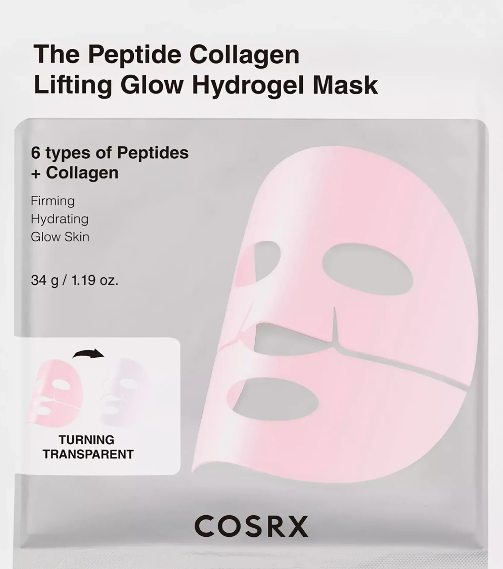 COSRX The Peptide Collagen Lifting Glow Hydrogel Mask 3 st