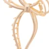 Dazzling Hair Clip Bow Metal Gold