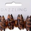 DazzlingHår 6-pack clips med klämmor bruna