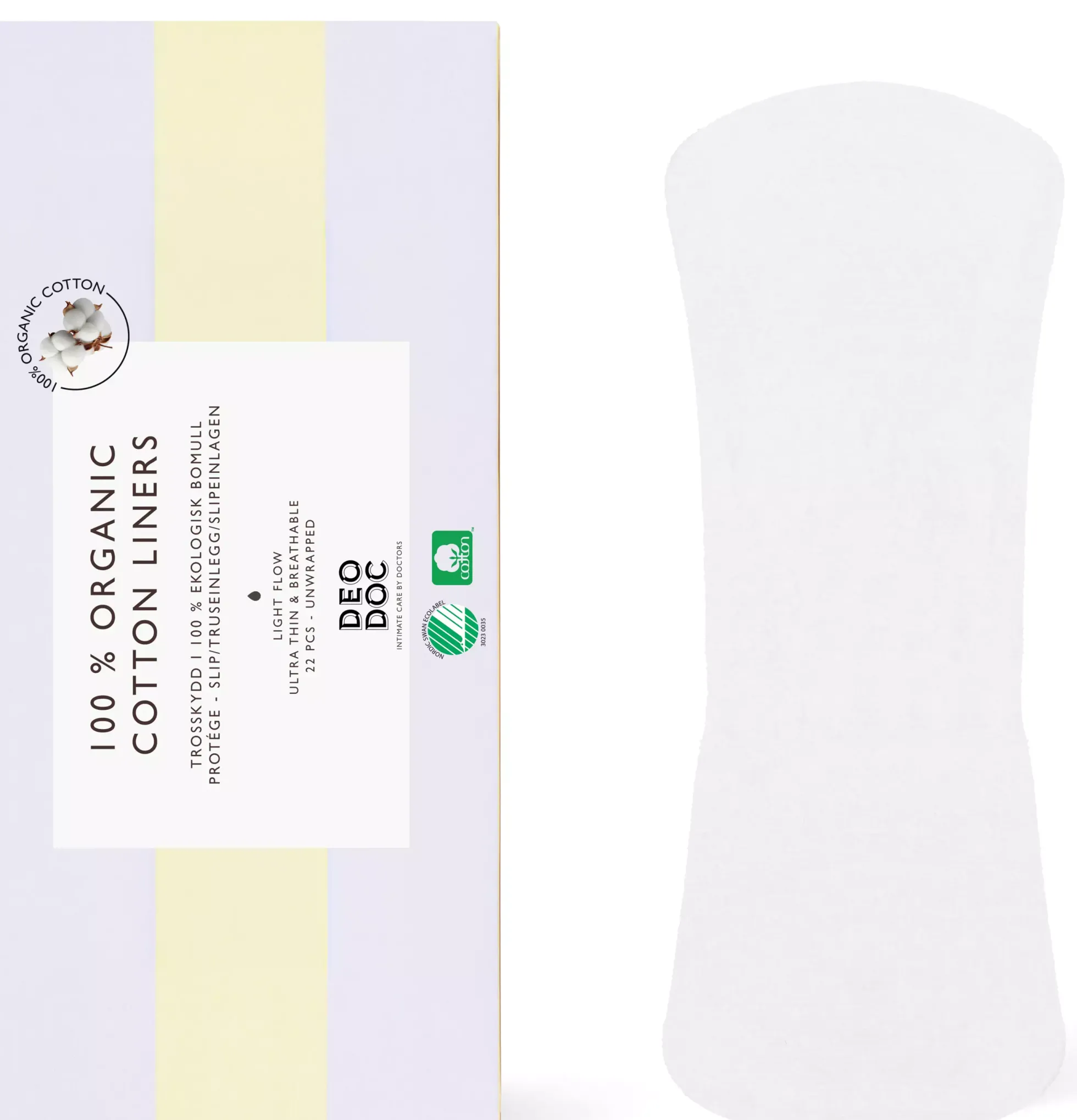 DeoDoc Organic Cotton Liner Unwrapped 22 st