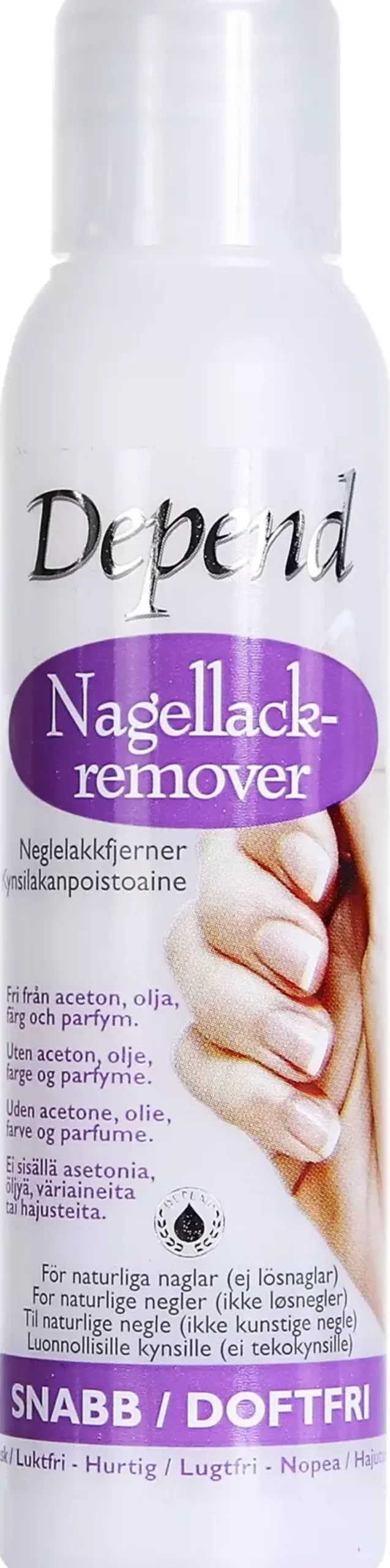 Depend Nagellackremover Snabb/Doftfri 250 ml