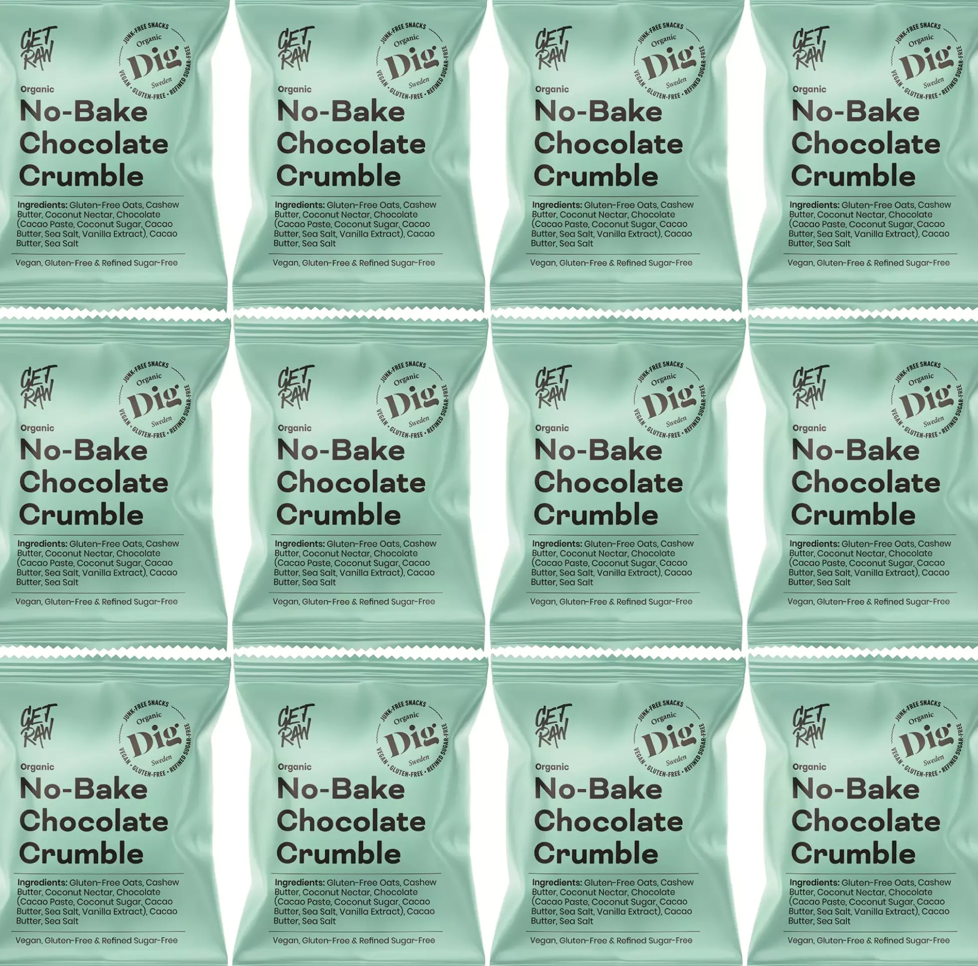 DigGET RAW Organic No-Bake Chocolate Crumble 12 x 35g