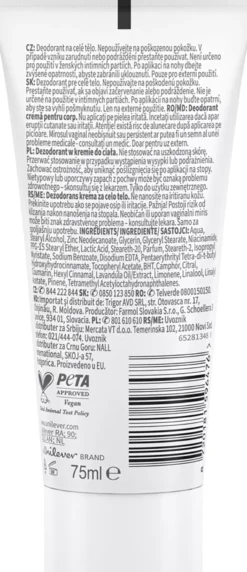 Dove Whole Body Deodorant Lavender & Chamomile Deodorant Cream 75 ml