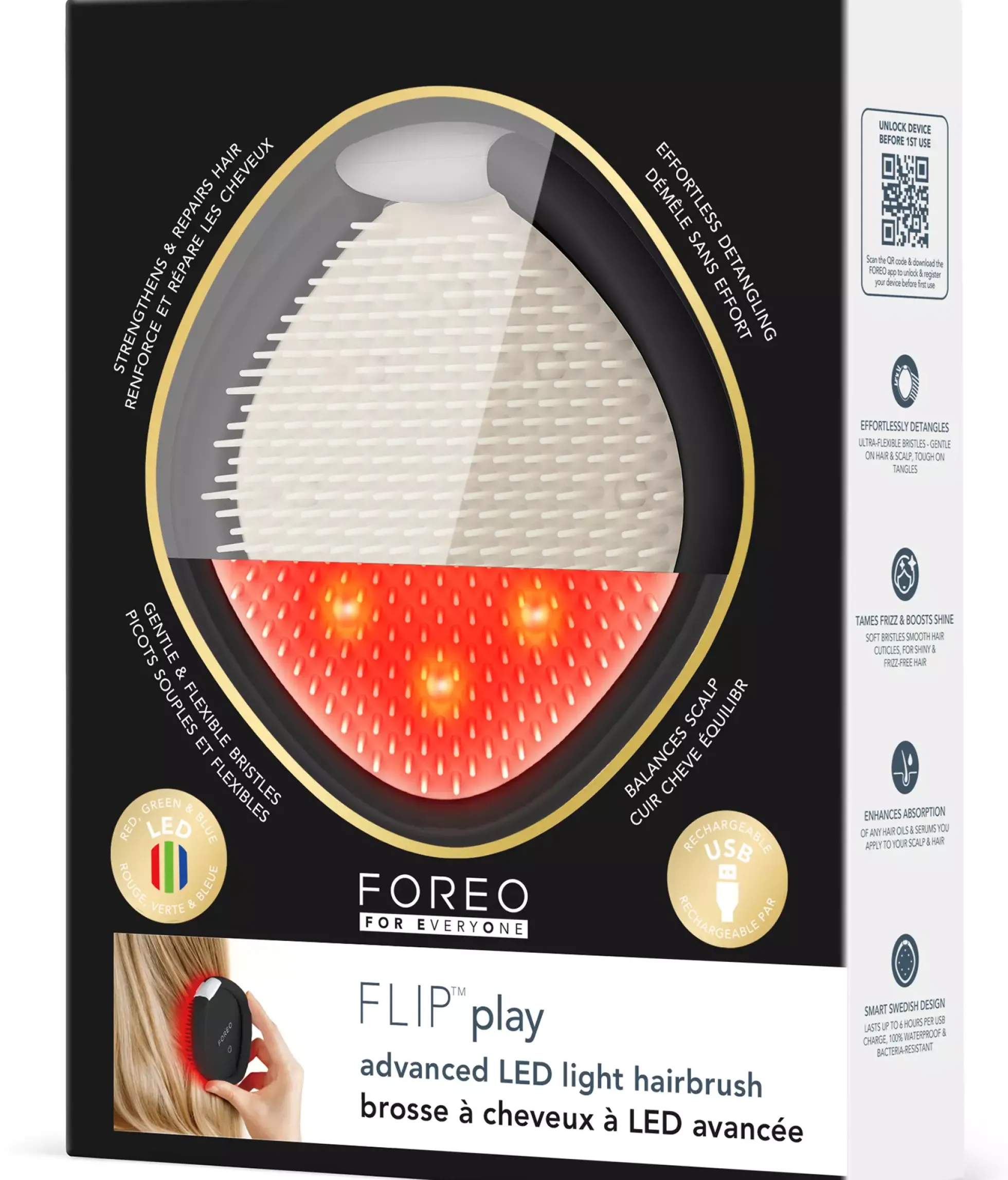 FOREOFLIP For EveryOne Play Advanced LED Light Hairbrush Midnight Magic!