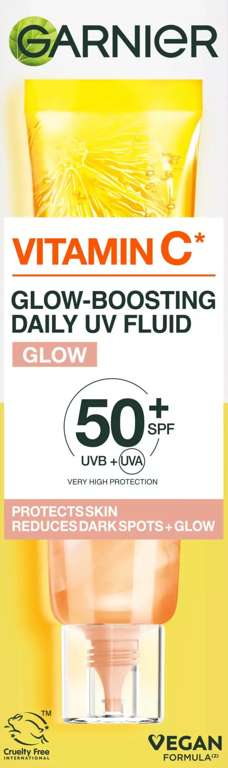 Garnier Vitamin C* Glow-Boosting Daily UV Fluid SPF50+ For Dull Skin Sheer Glow 40 ml