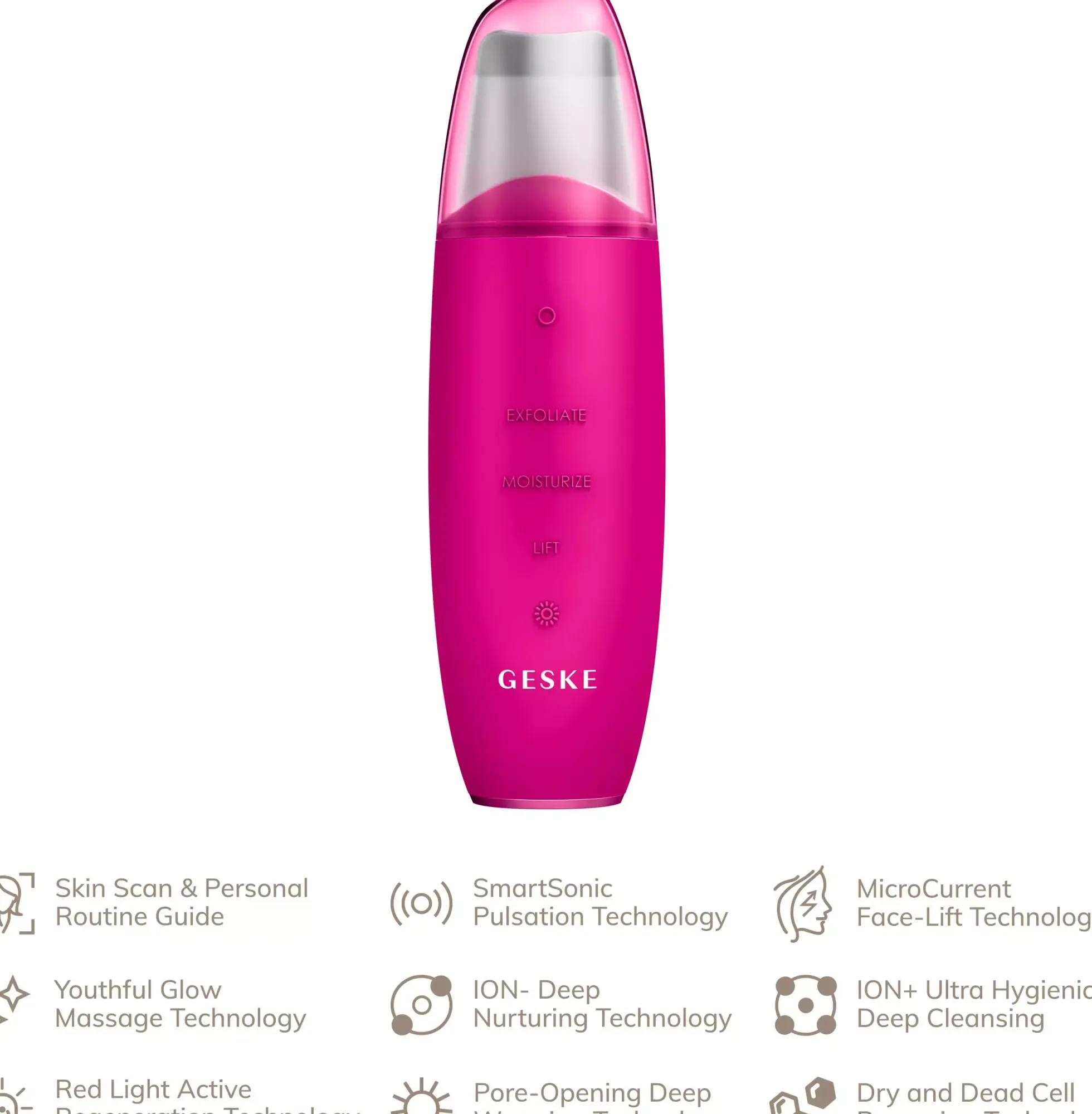 Geske9 in 1 MicroCurrent Skin Scrubber & Blackhead Remover Magneta