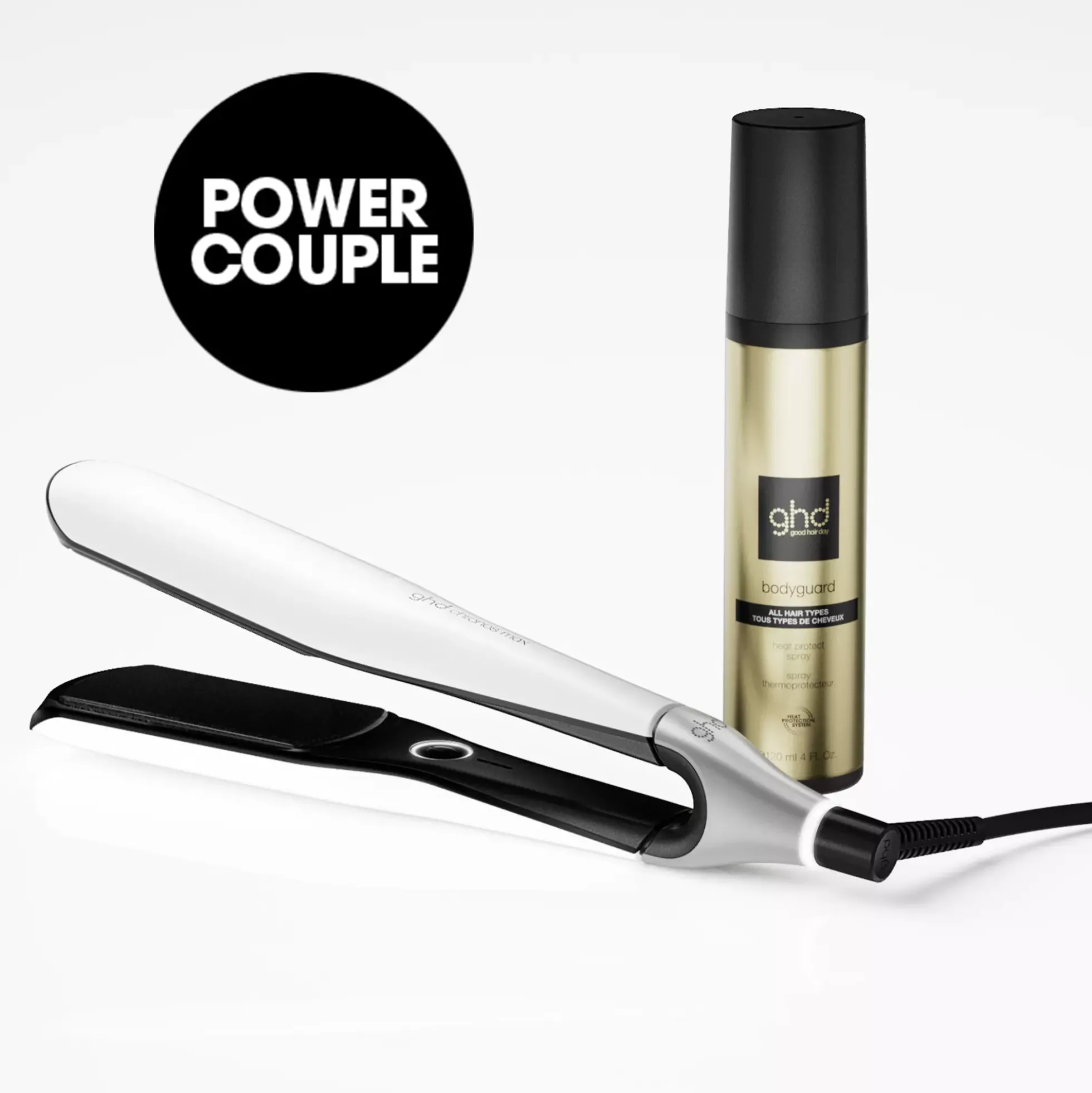 ghd Chronos Max Wide Plate Hair Straightener White