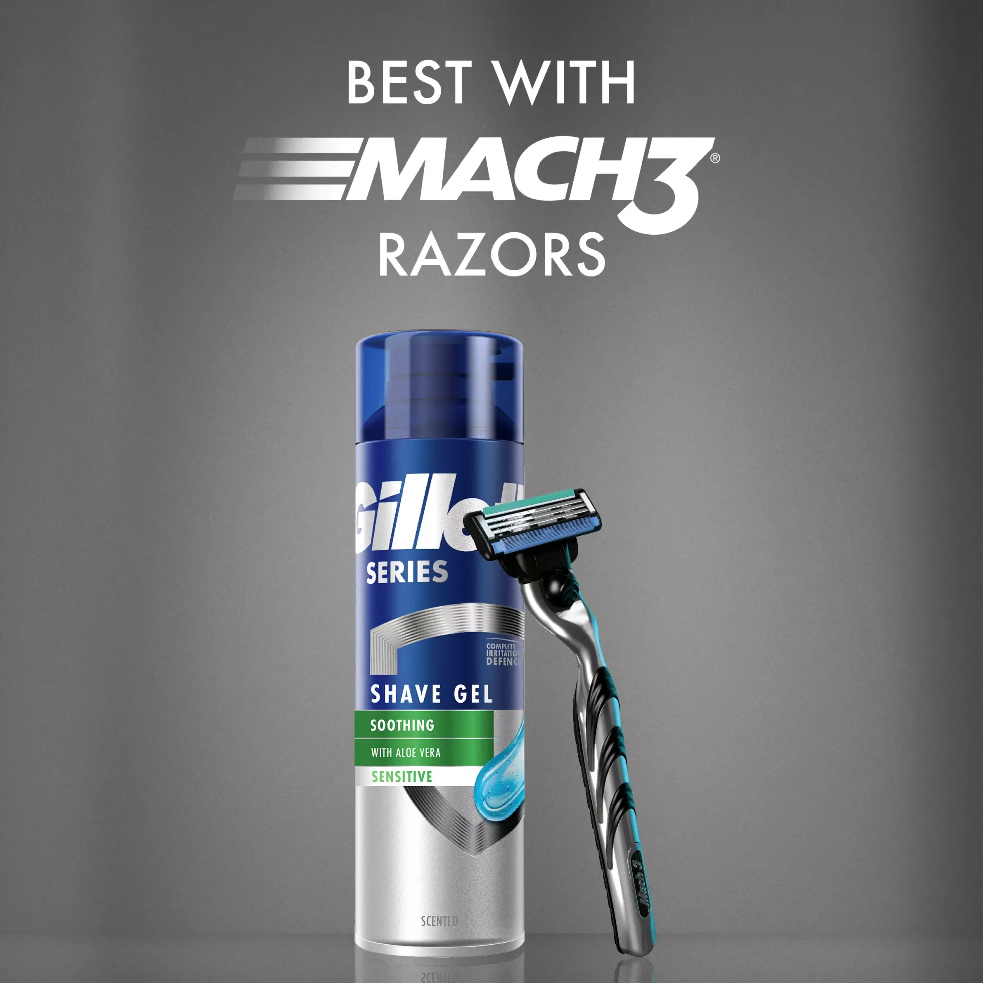 Gillette Series Sensitive Men's Shaving Gel 2x200ml 400 ml