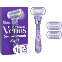 Gillette Venus Deluxe Smooth Swirl Razor 3 razor blade refills
