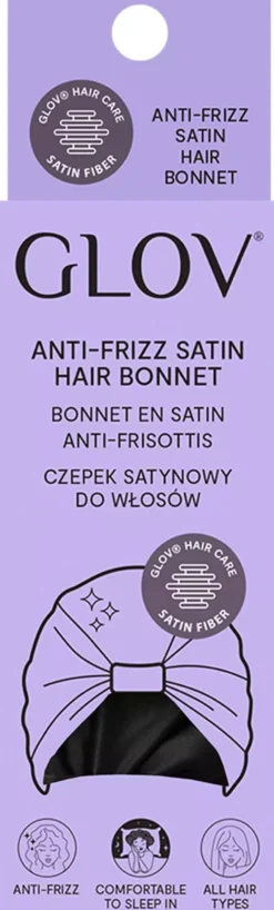 GLOV Anti-Frizz Satin Hair Bonnet Black