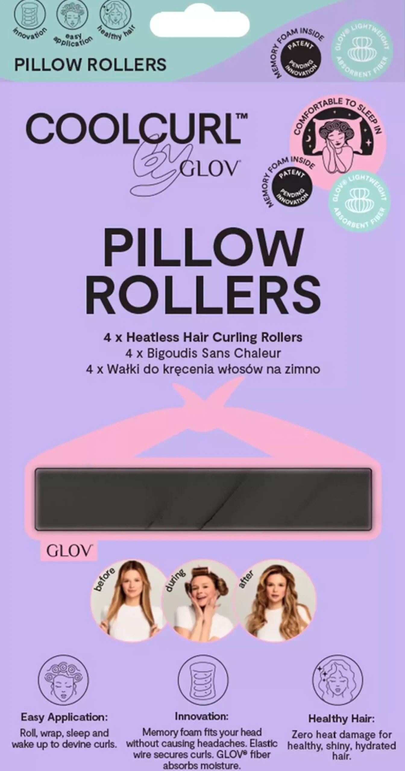 GLOVCoolcurl Pillow Rollers Black