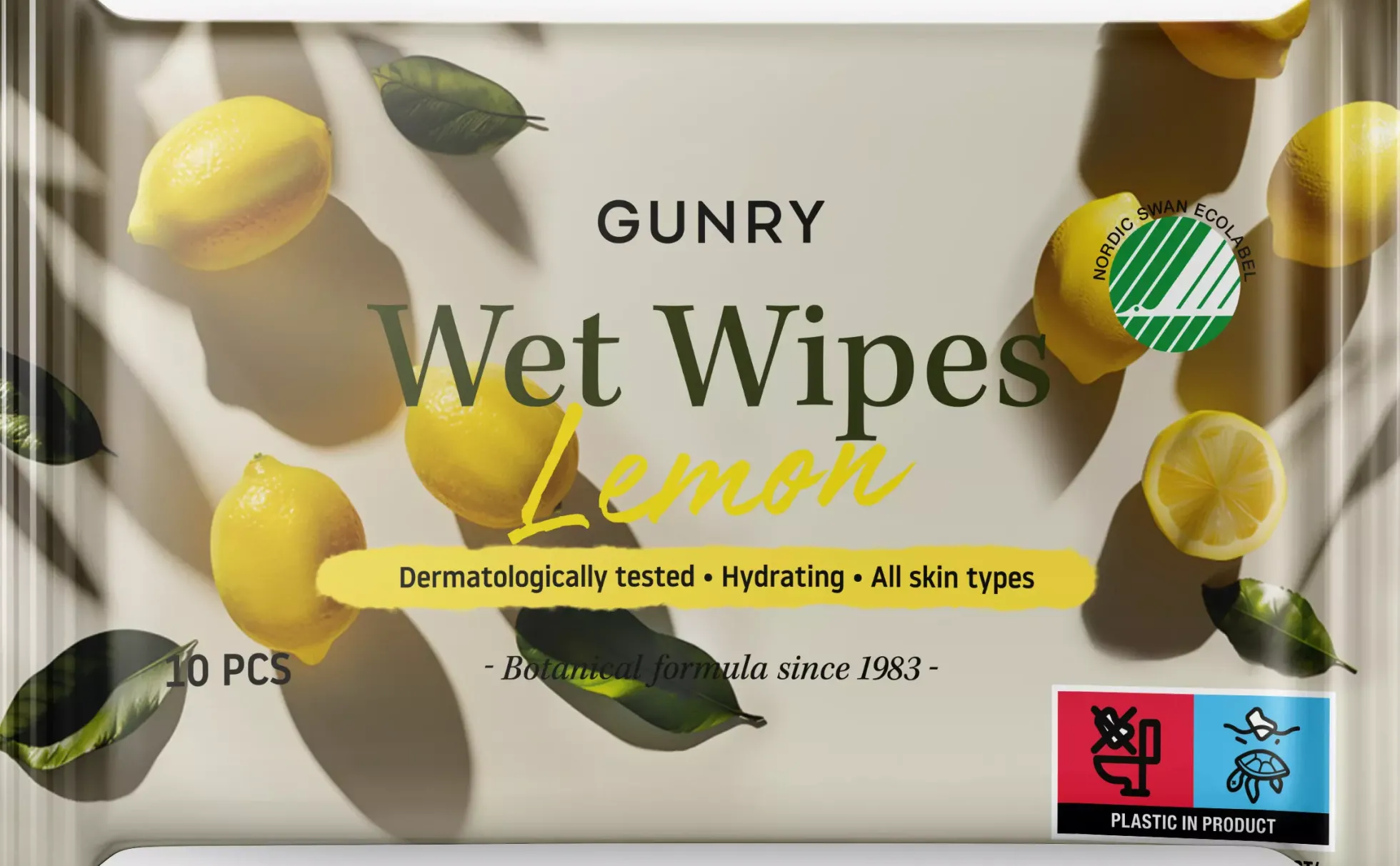Gunry Wet Wipes Lemon 10 st