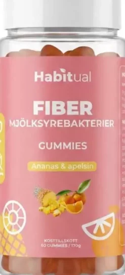 Habitual Fiber + Pre & Probiotika Ananas & Apelsin Gummies 60 st