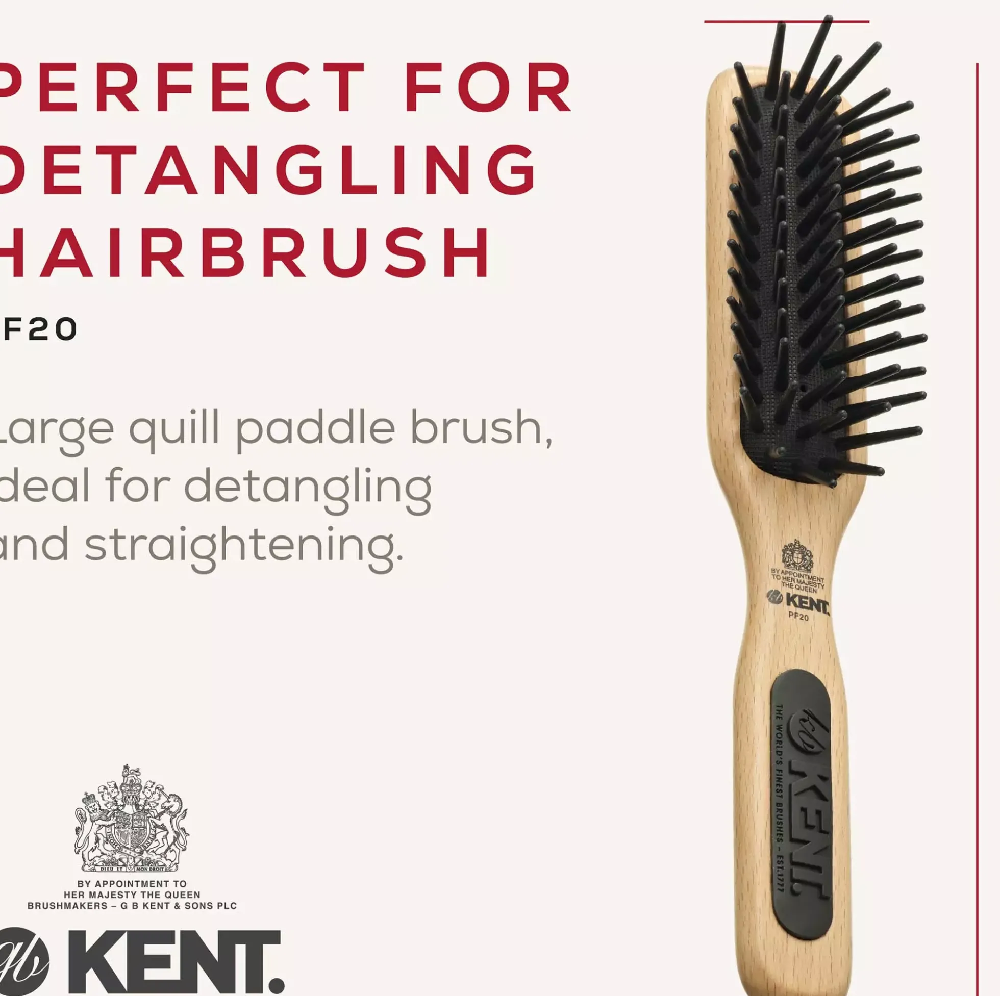 Kent Brushes Airhedz Midi-phat De-Tangle Hair Brush