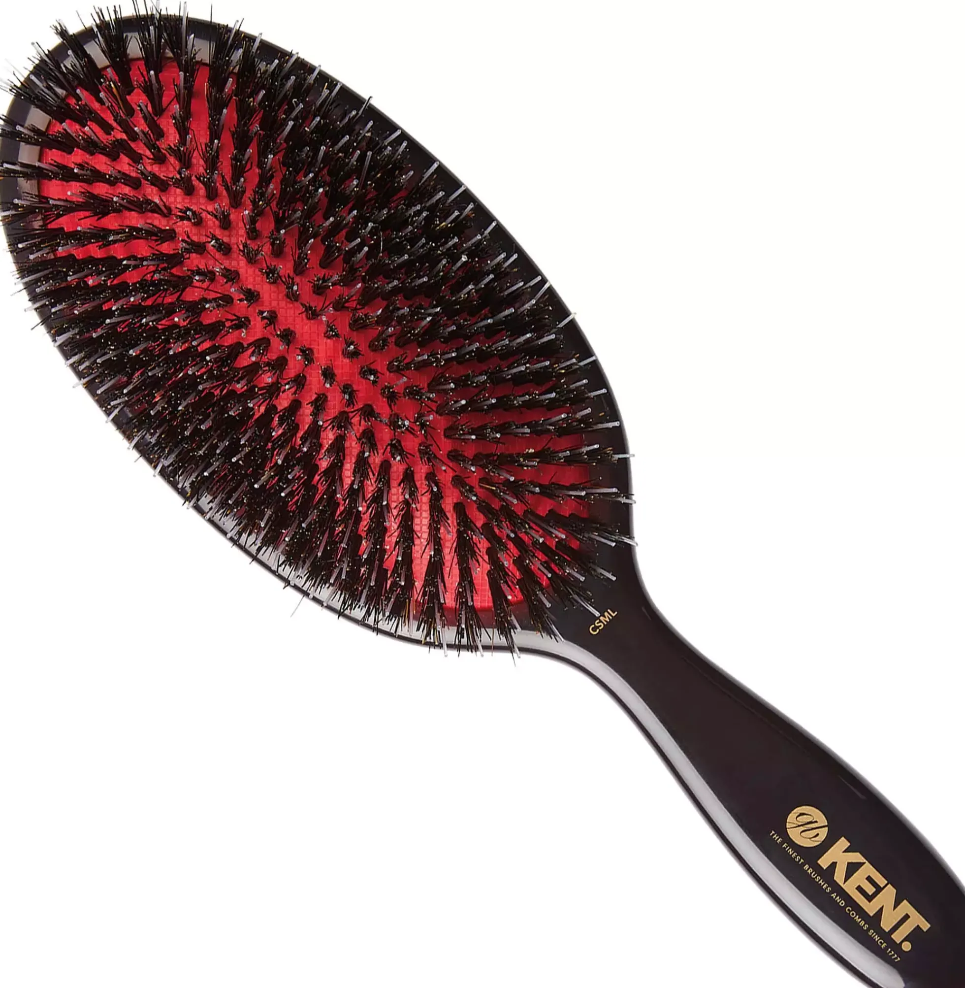 Kent Brushes Classic Shine Large Black Porcupine Mixed Bristle Hairbrush