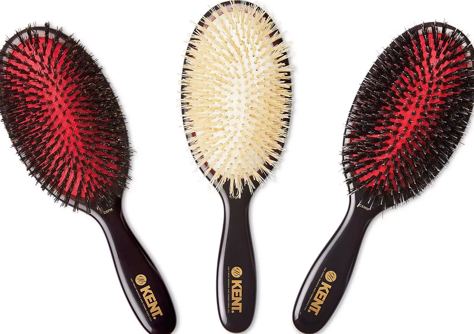 Kent Brushes Classic Shine Medium Black Bristle Hairbrush