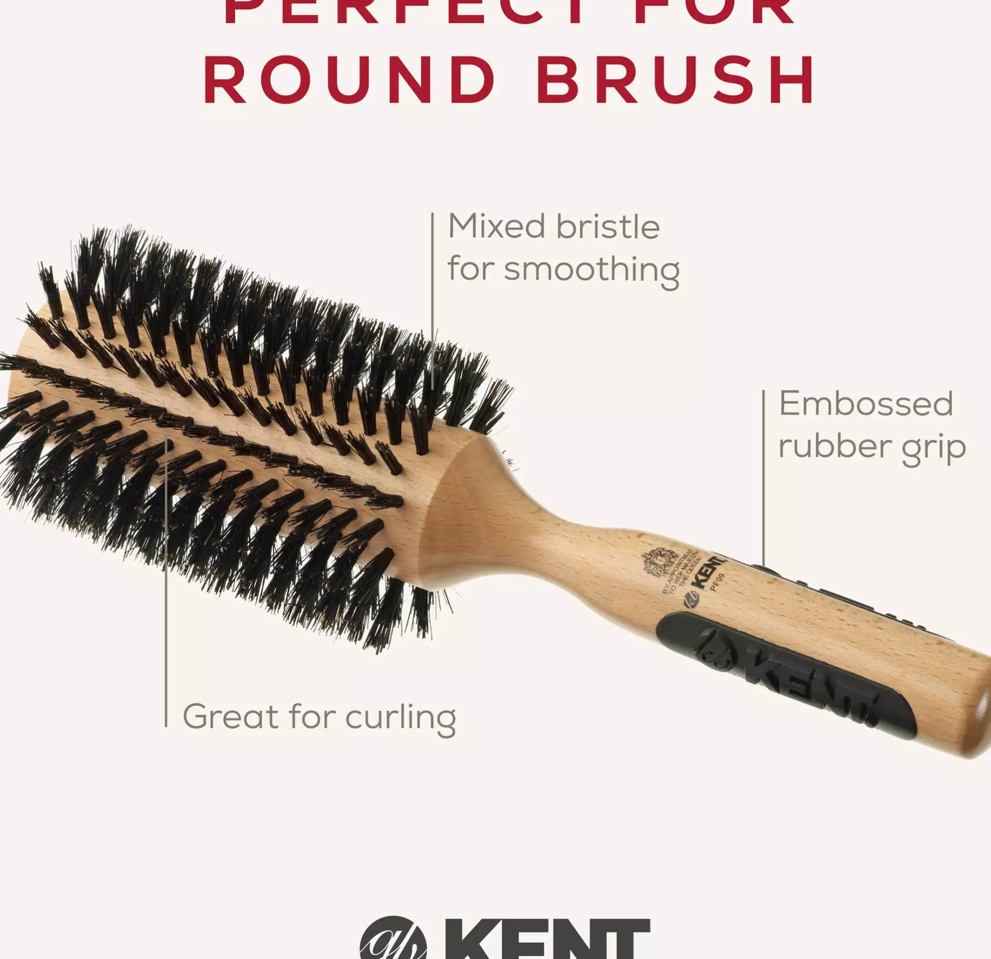 Kent Brushes Extra Stor Rundborste Svinborst