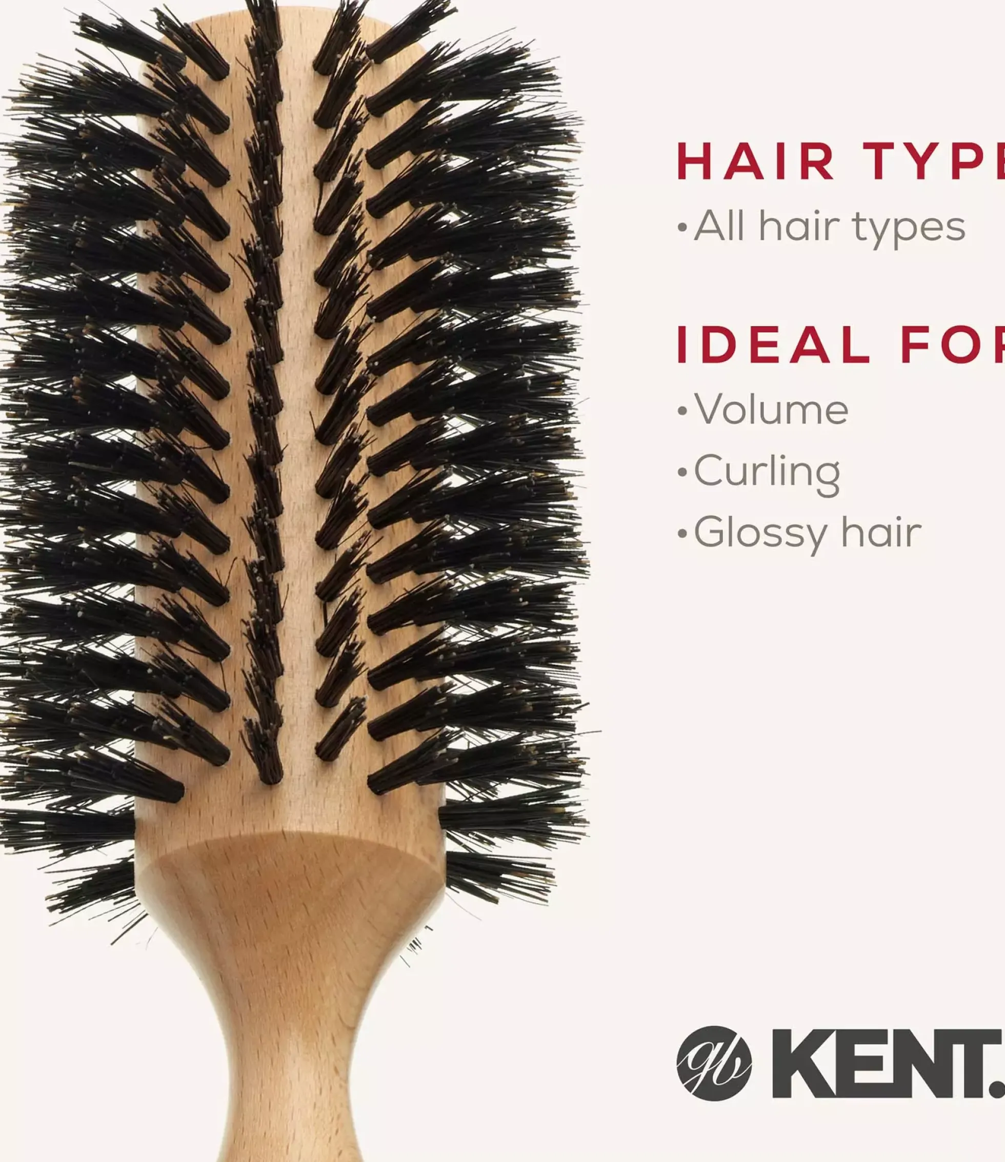 Kent Brushes Extra Stor Rundborste Svinborst