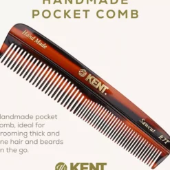 Kent Brushes Handmade Small Fine/Coarse Toothed Pocket Comb