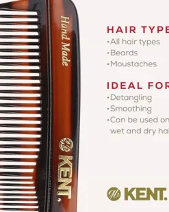 Kent Brushes Handmade Small Fine/Coarse Toothed Pocket Comb
