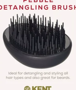 Kent Brushes Pebble Brush Matt Black - Utredningsborste travel size
