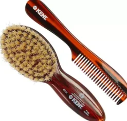 Kent Brushes Soft Natural Bristle Baby Brush and Comb Set