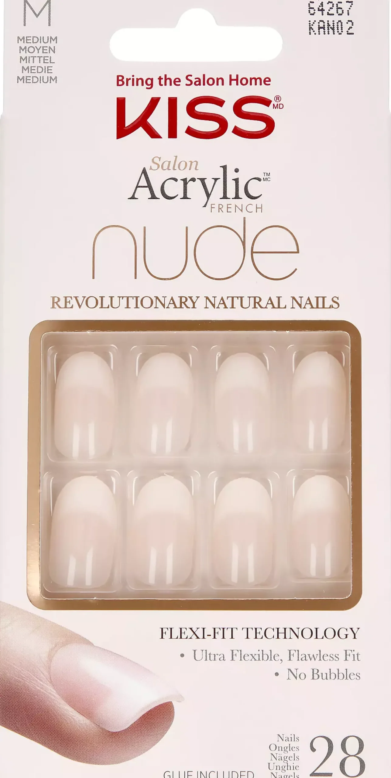 KissSalon Acrylic French Nude Revolutionary Natural Nails Medium
