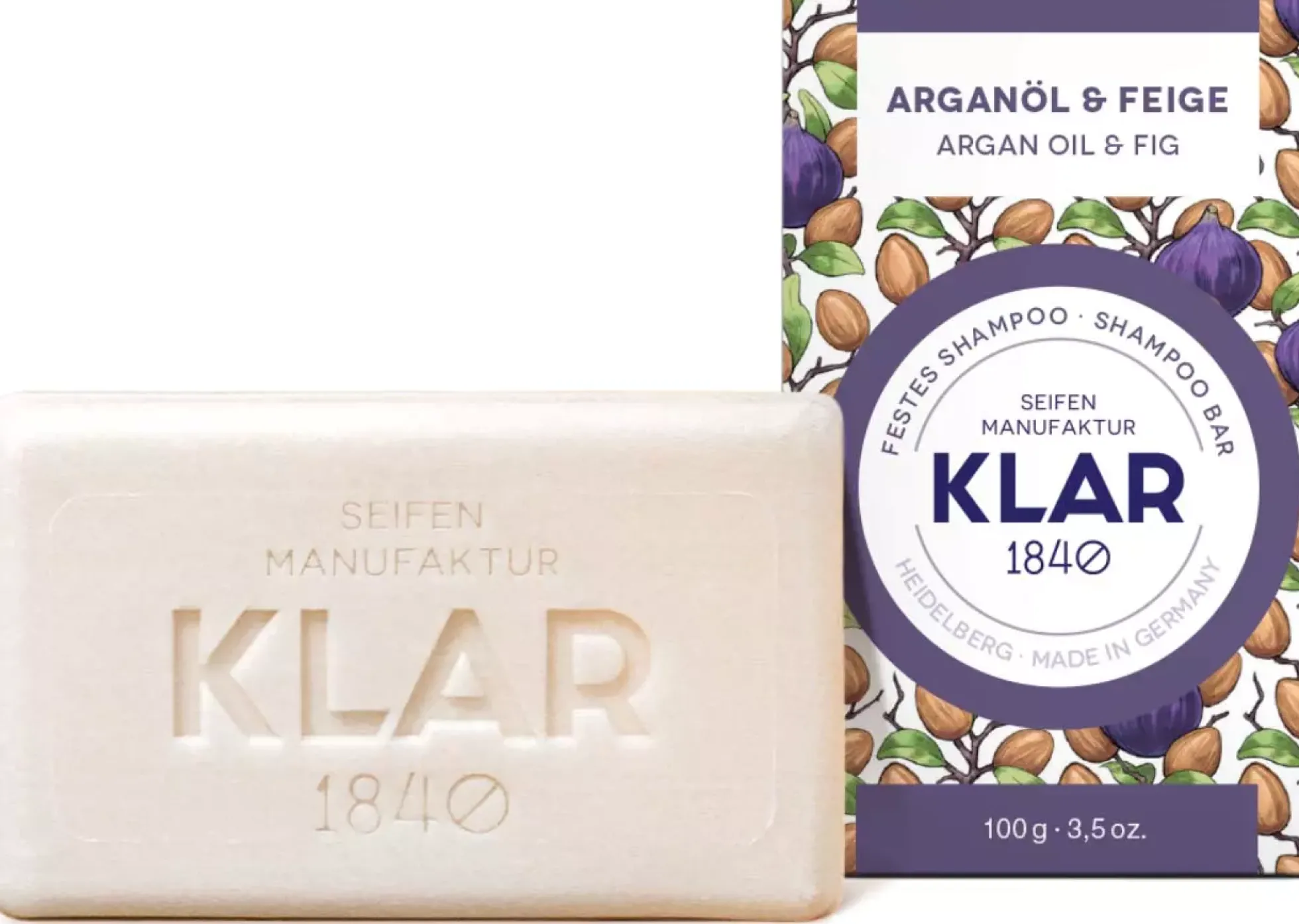 Klar Seifen Argan Oil & Fig Shampoo Bar 100 g