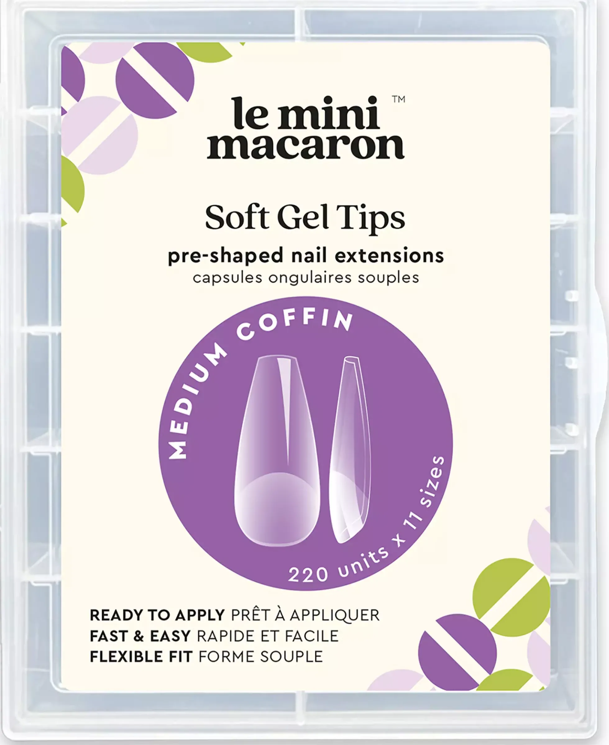 Le Mini MacaronLe Gel Soft Gel Tips Medium Coffin Medium