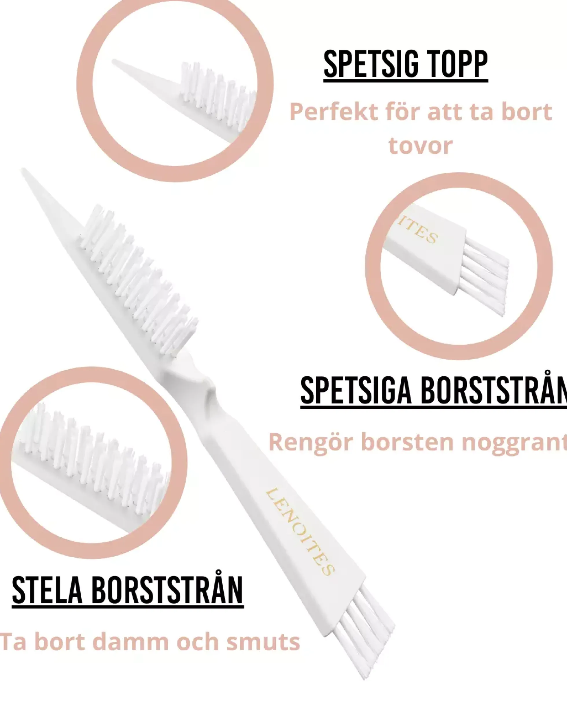 Lenoites Hair Brush Wild Boar Black