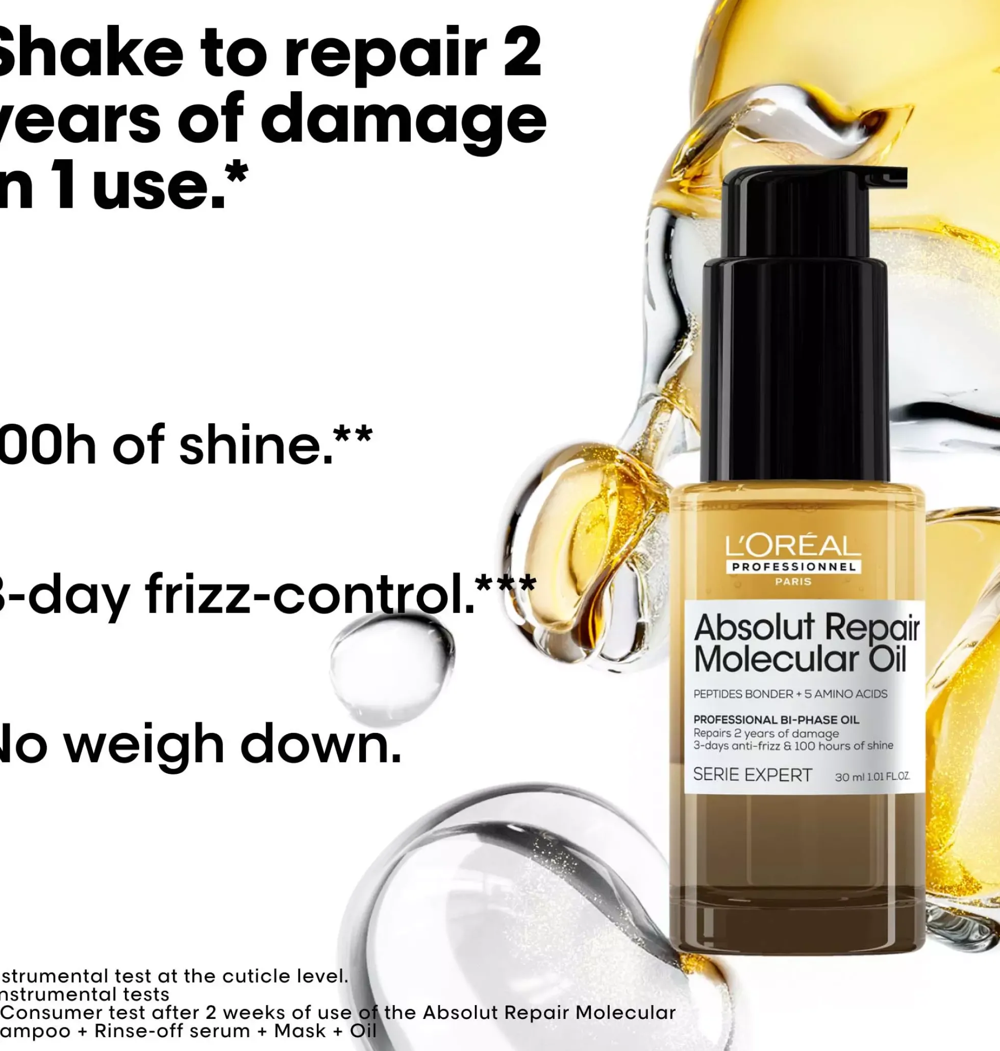 L'Oréal ProfessionnelAbsolut Repair Molecular Bi-phase Oil 30 ml