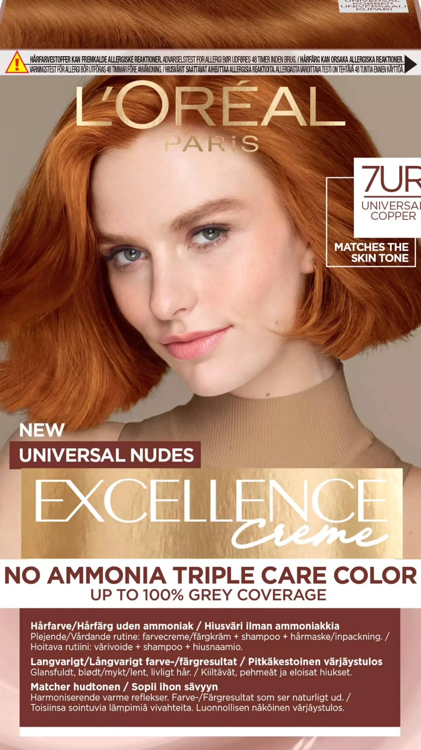Loreal ParisExcellence Crème Universal Nudes Hair Color 7UR Universal Copper