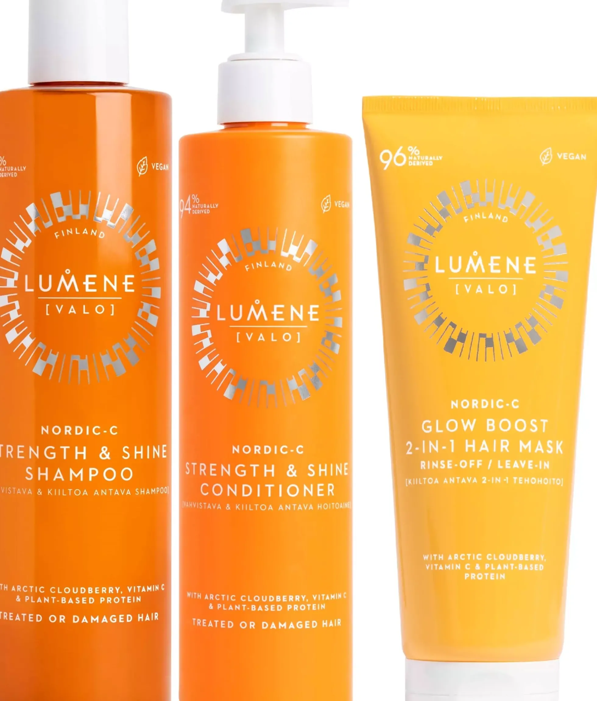 LumeneNordic-C Strength & Shine Bundle Shampoo 300 ml & Conditioner 290 ml & Hair Mask 200 ml