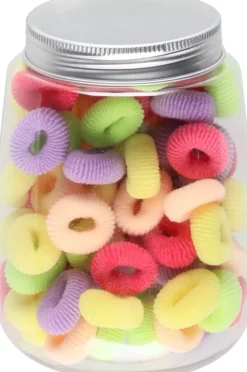 Mineas Hairbands 100 Pcs In A Jar Multicolored