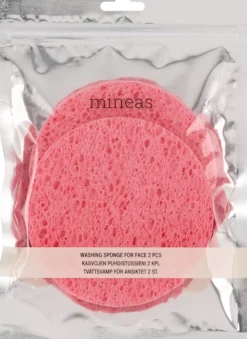 Mineas Washing Sponge For Face Hot Pink 2 pcs