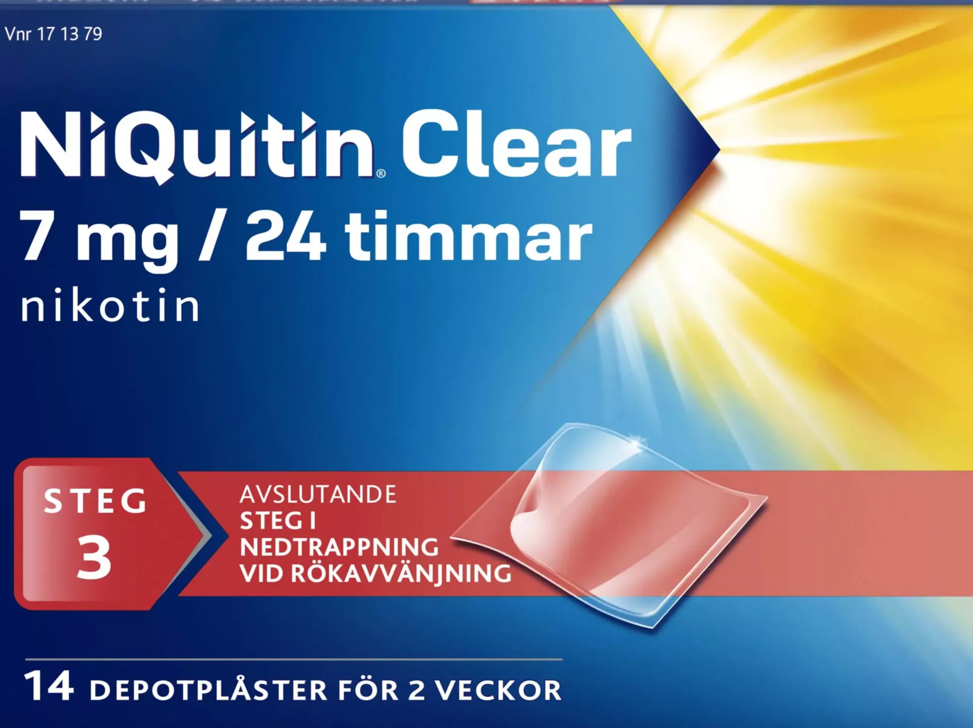 NiQuitin Clear 7 mg/24 Timmar Depotplåster 14 st
