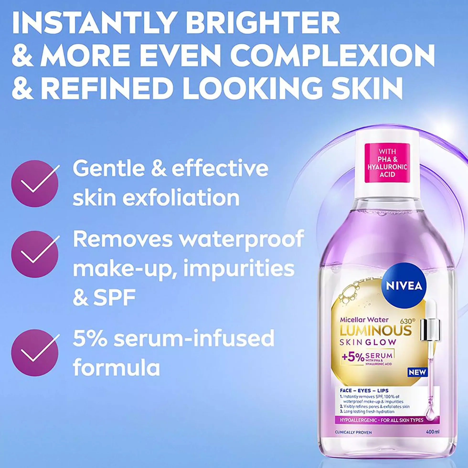 NIVEA Luminous Skin Glow Micellar Water 400 ml