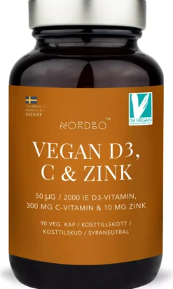 Nordbo D3 C-vitamin & Zink 90 st