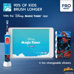 Oral B Pro Kids Electric Toothbrush 2 Brush heads Marvel Spider-Man