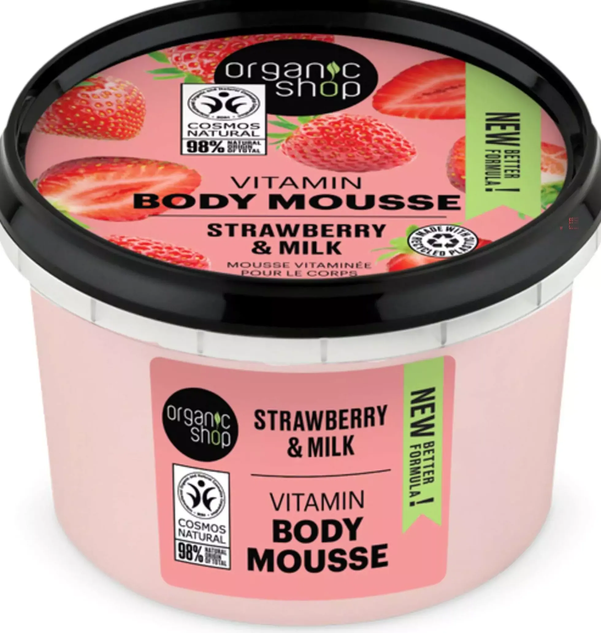 Organic Shop Body Mousse Strawberry & Milk 250 ml
