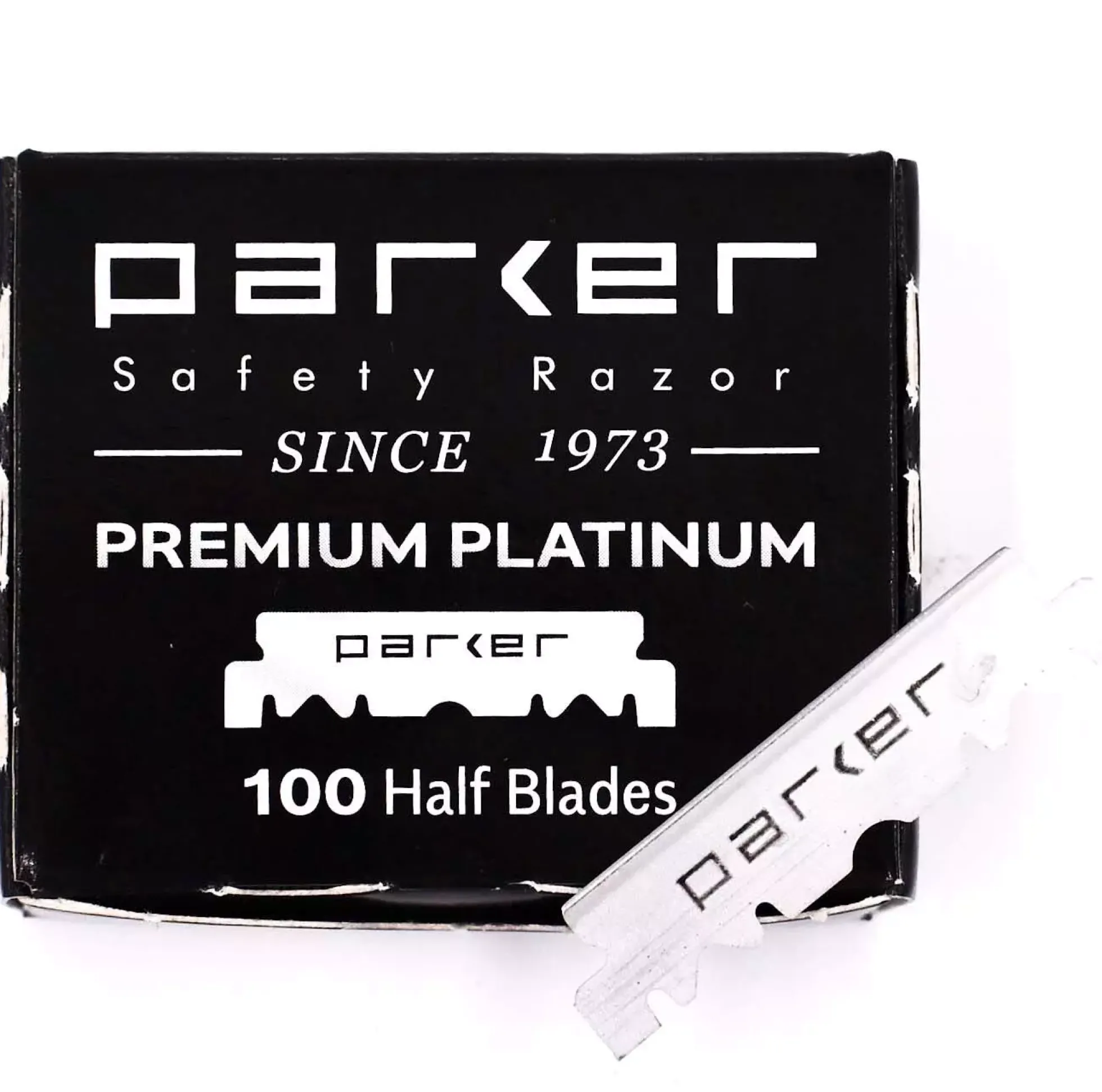 Parker Shaving Premium Platinum Half Blades for Barber Razors - 100 Ct. (1 x 100)