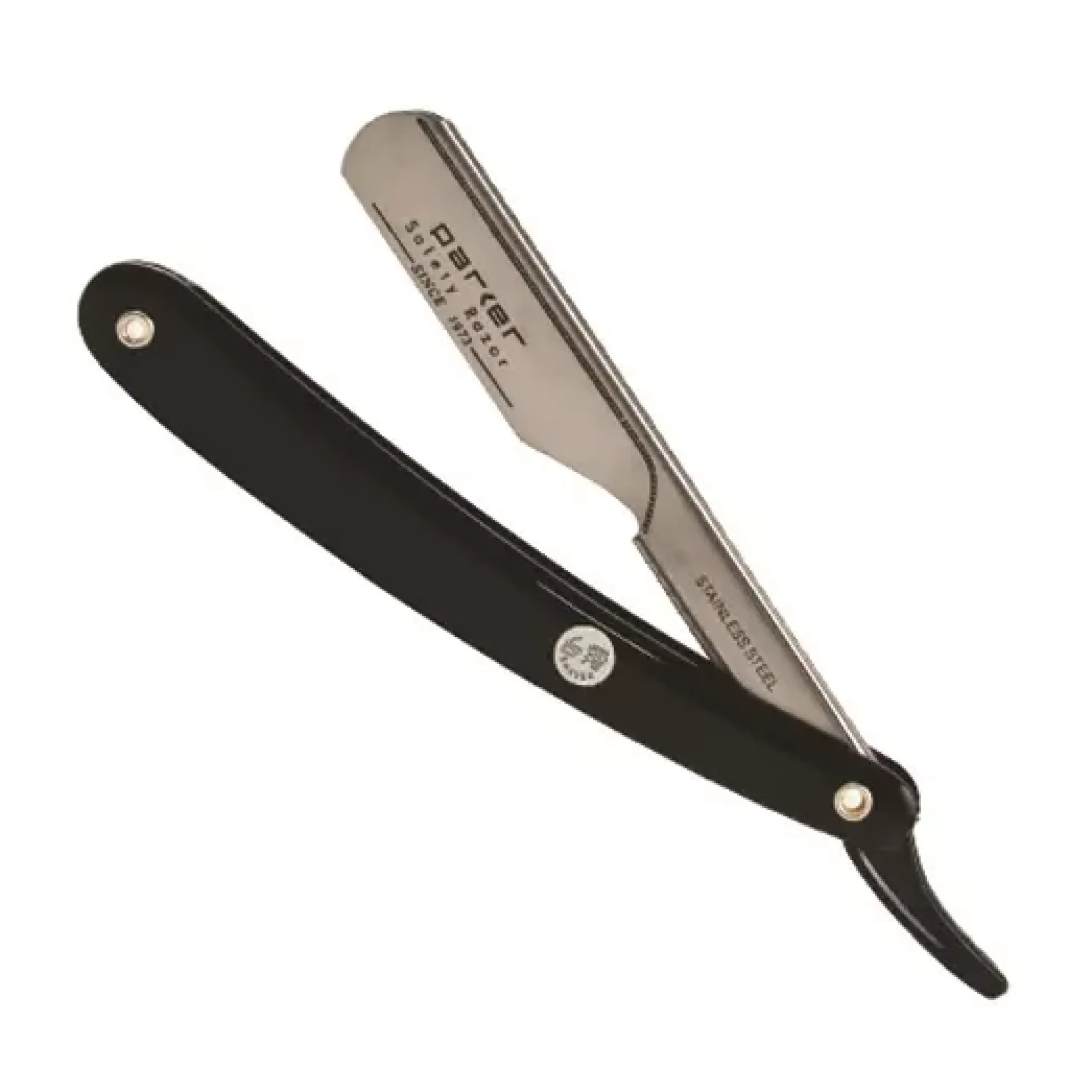 Parker Shaving PTB - Black ABS Handle Push Type Barber/Straight Razor