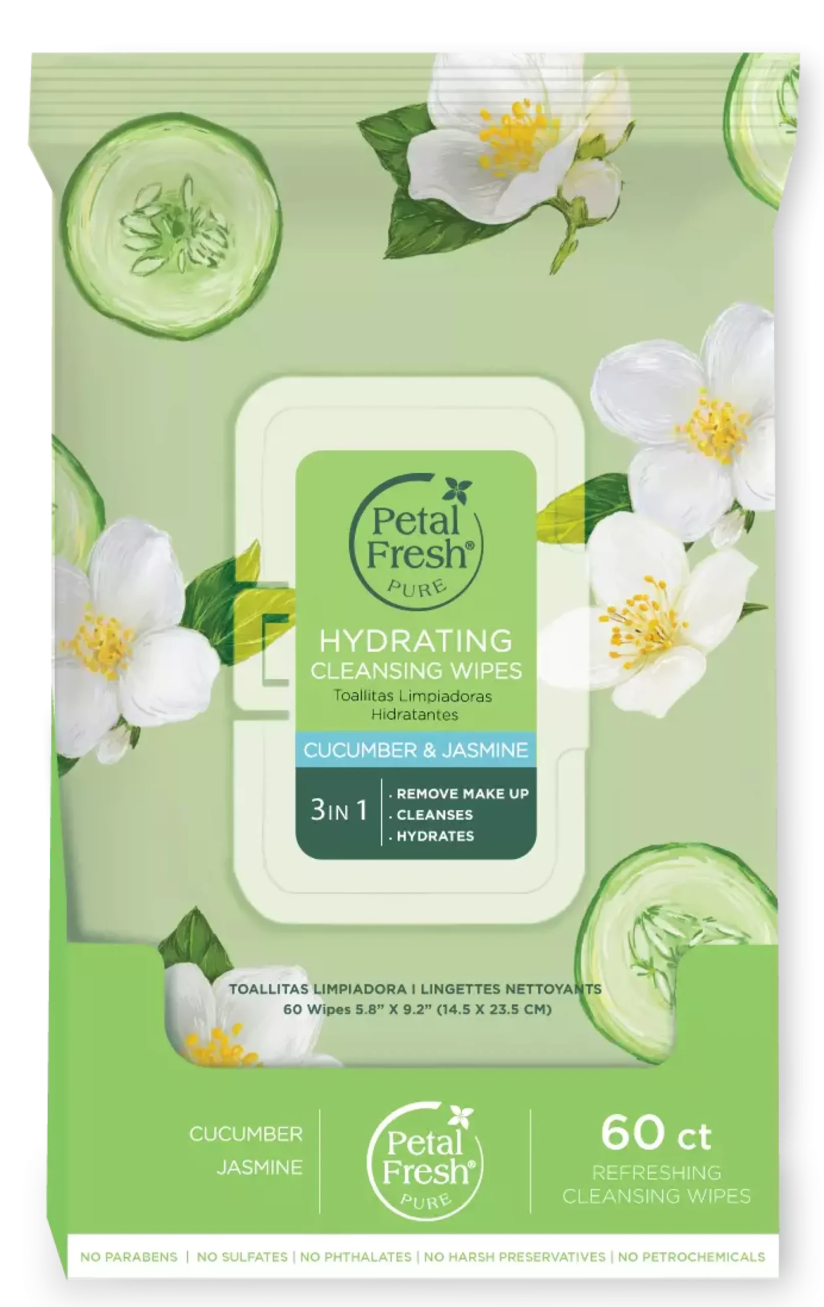 Petal FreshPure Hydrating Cucumber & Jasmine Cleansing Wipes