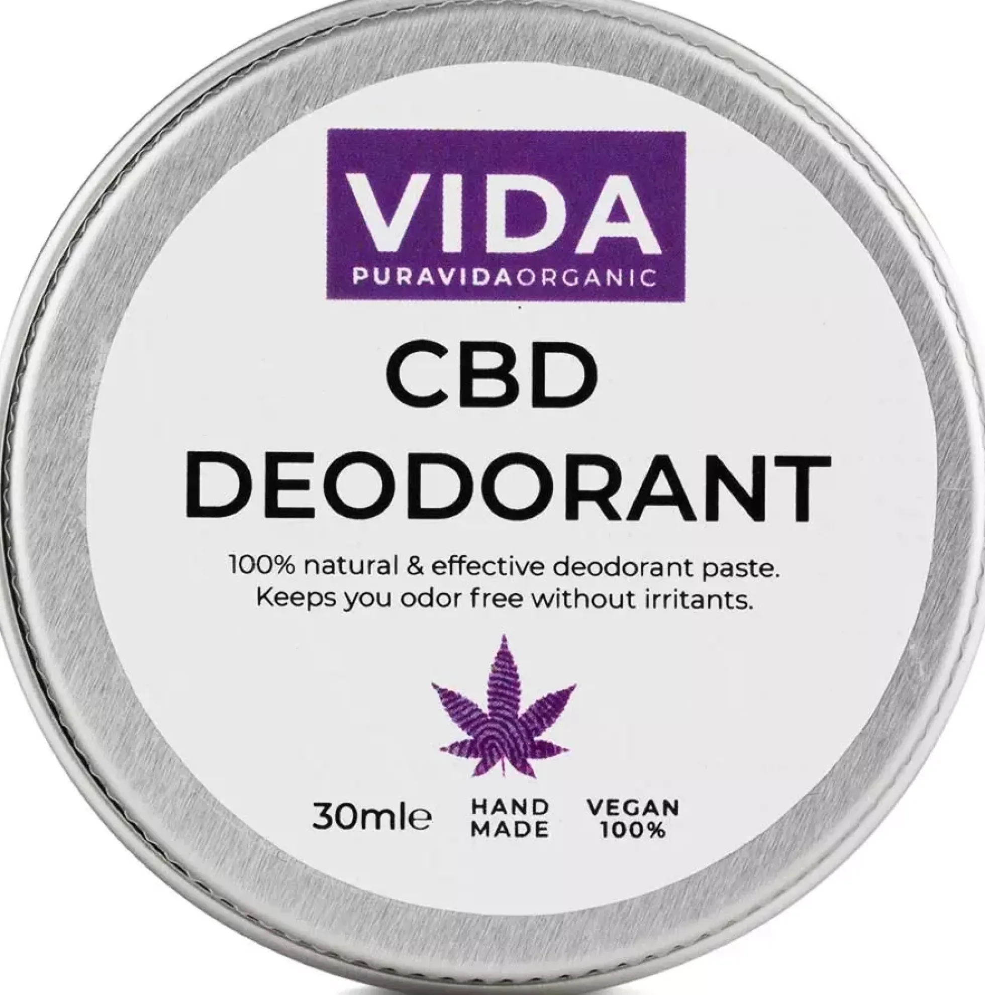 Pura Vida CBD Deodorant Cream Jar 30 ml