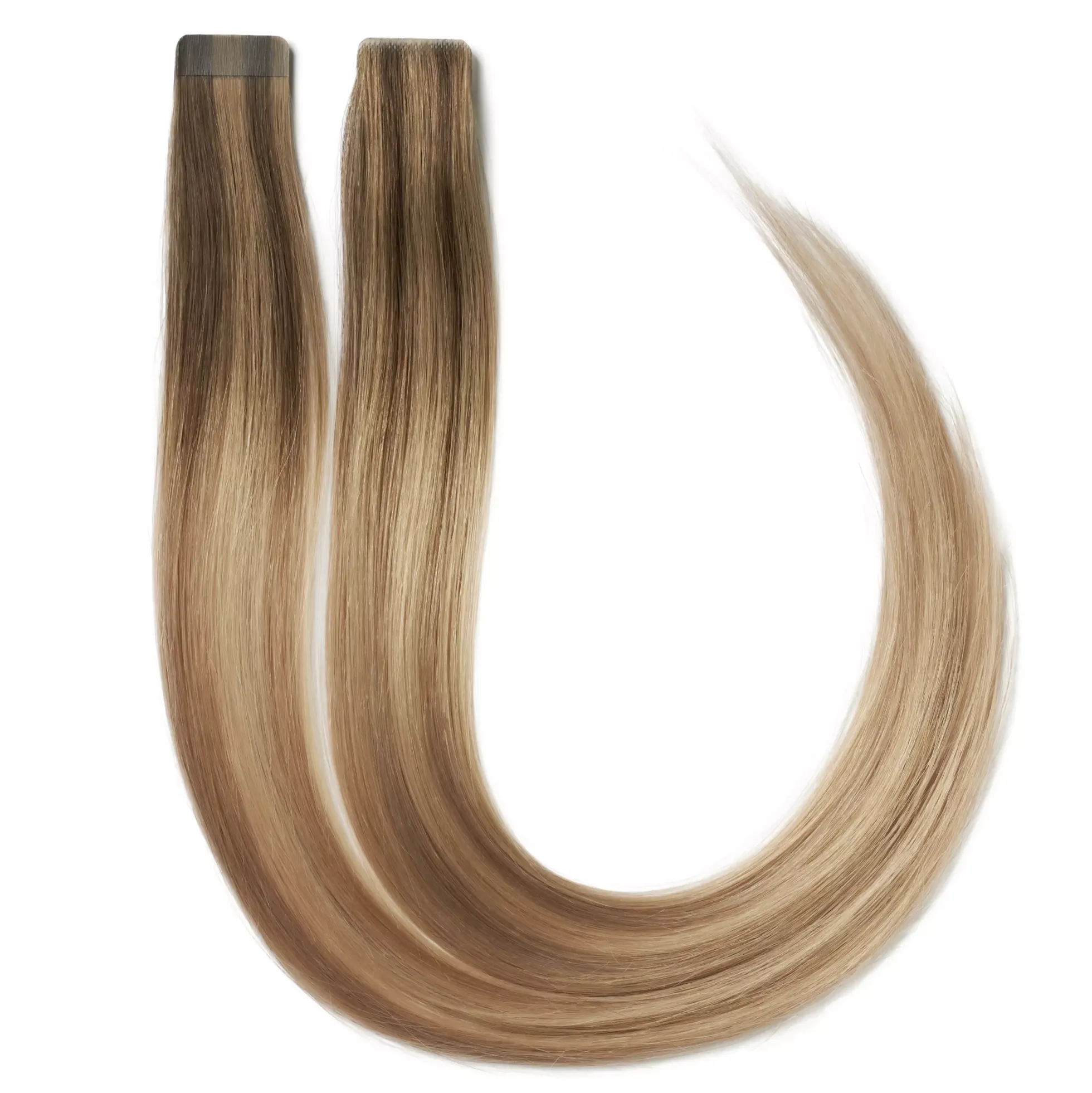 Rapunzel of Sweden Premium Tape Extensions Straight / Mixed Tapes 3 cm / 8 pieces 50 cm Dark Ashy Blonde Balayage B2.6/10.7